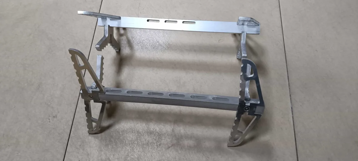 Folding climbing stick prototype with hinge detail - YH Hunting